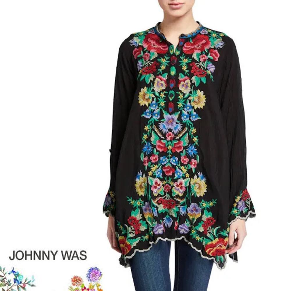Johnny Was Embroidery Tunic Top in size Medium